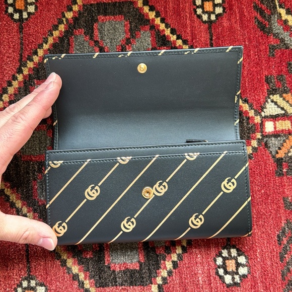 ⚡️ BRAND NEW ⚡️ CONTINENTAL MONOGRAM WALLET ⚡️ GUCCI ⚡️ AUTHENTICATED ⚡️ BLACK - Picture 5 of 8